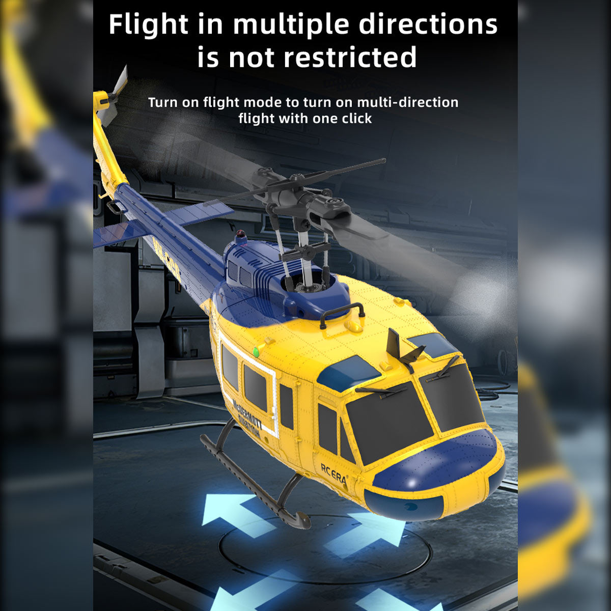 HelloWorld7-RC ERA C032 UH-1 Huey RTF 2.4G 6CH Flybarless 1/48 RC Helicopter Model for Beginner