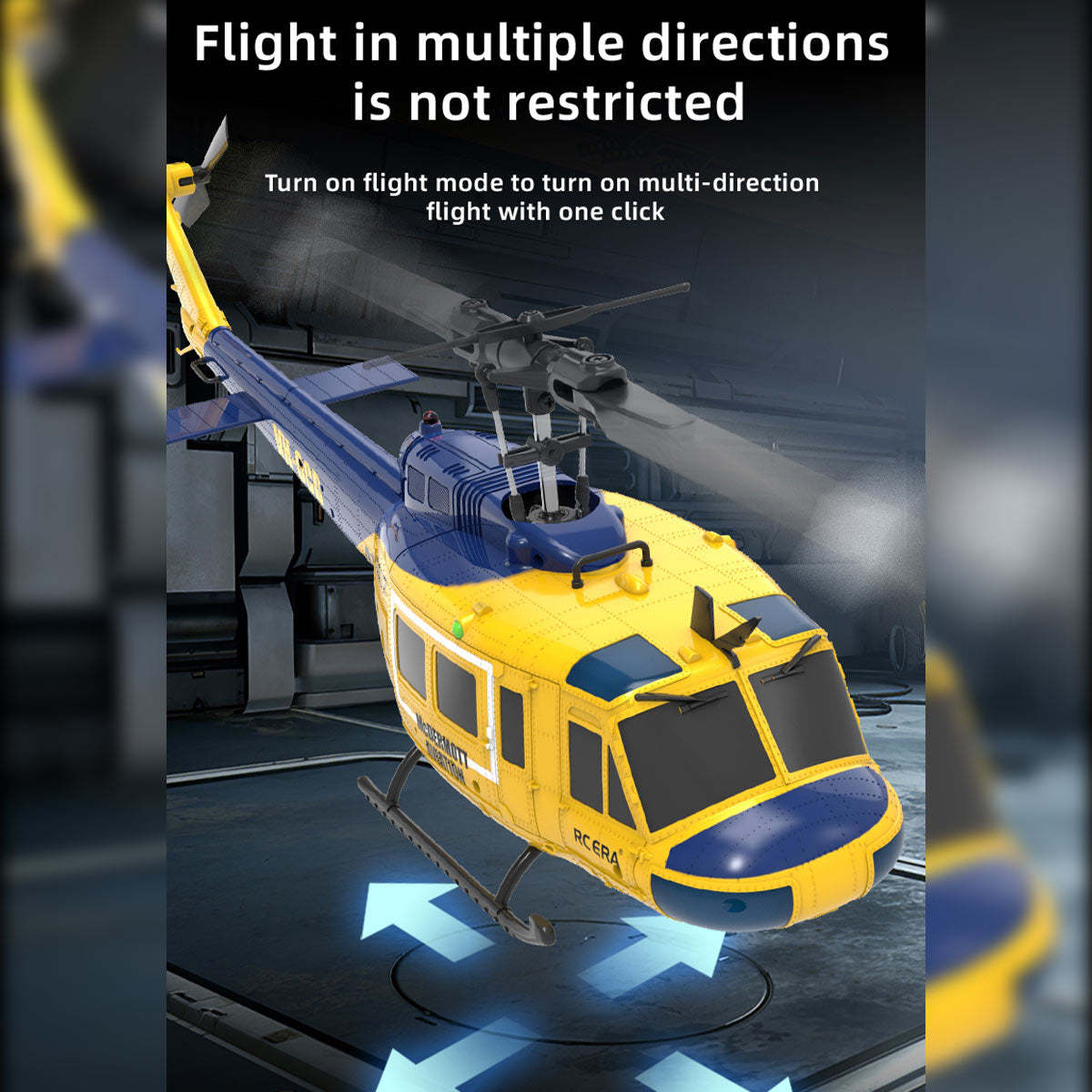 HelloWorld7-RC ERA C032 UH-1 Huey RTF 2.4G 6CH Flybarless 1/48 RC Helicopter Model for Beginner