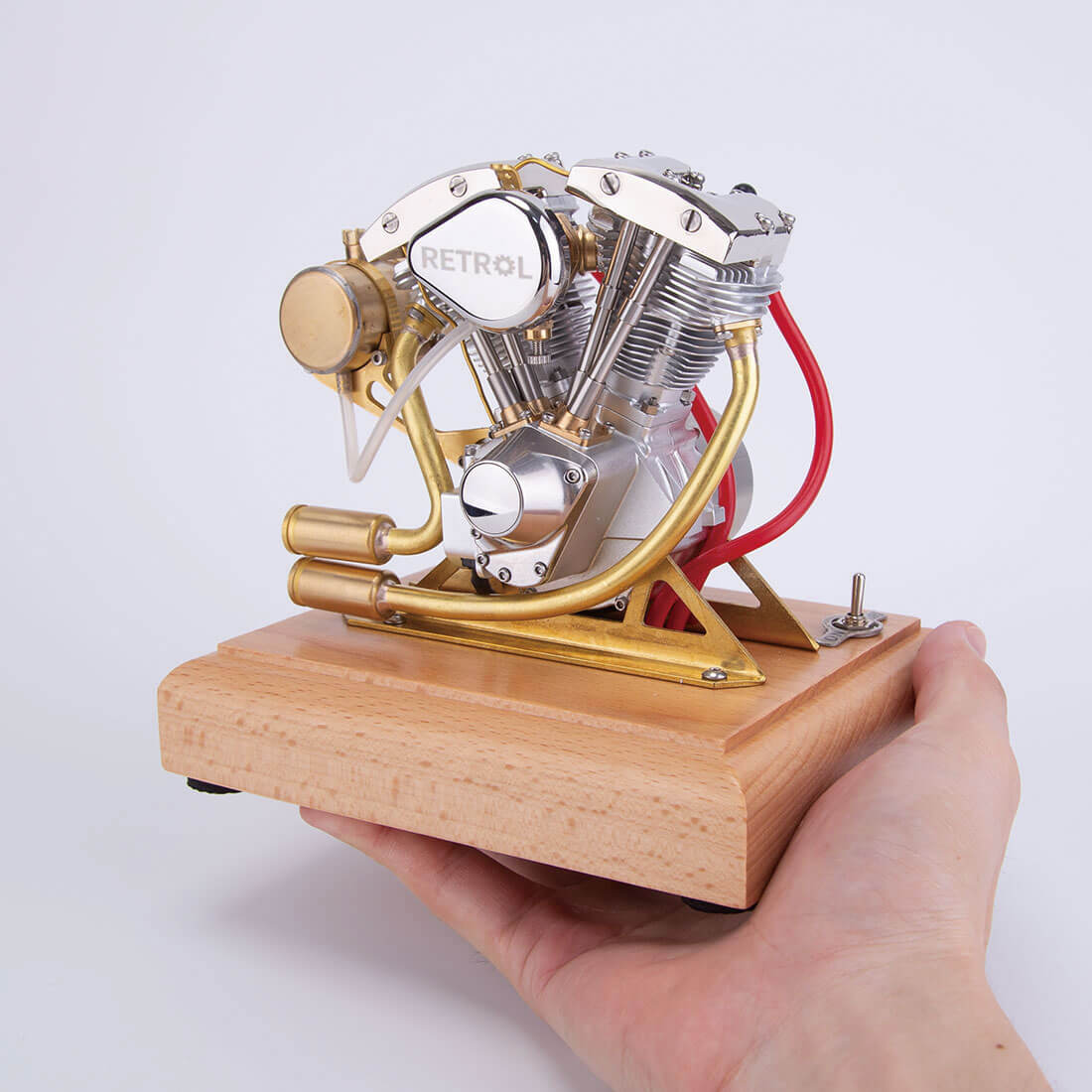 Retrol R31 4.2cc V-Twin Shovelhead Style 4 Stroke Gas Engine Model Gift-helloworld7