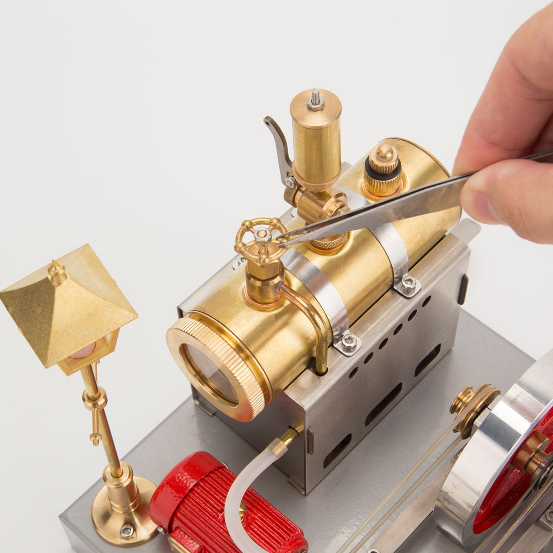 RETROL SE-02 DIY Horizontal Steam Engine Boiler Kit with Generator Streetlight Model-helloworld7