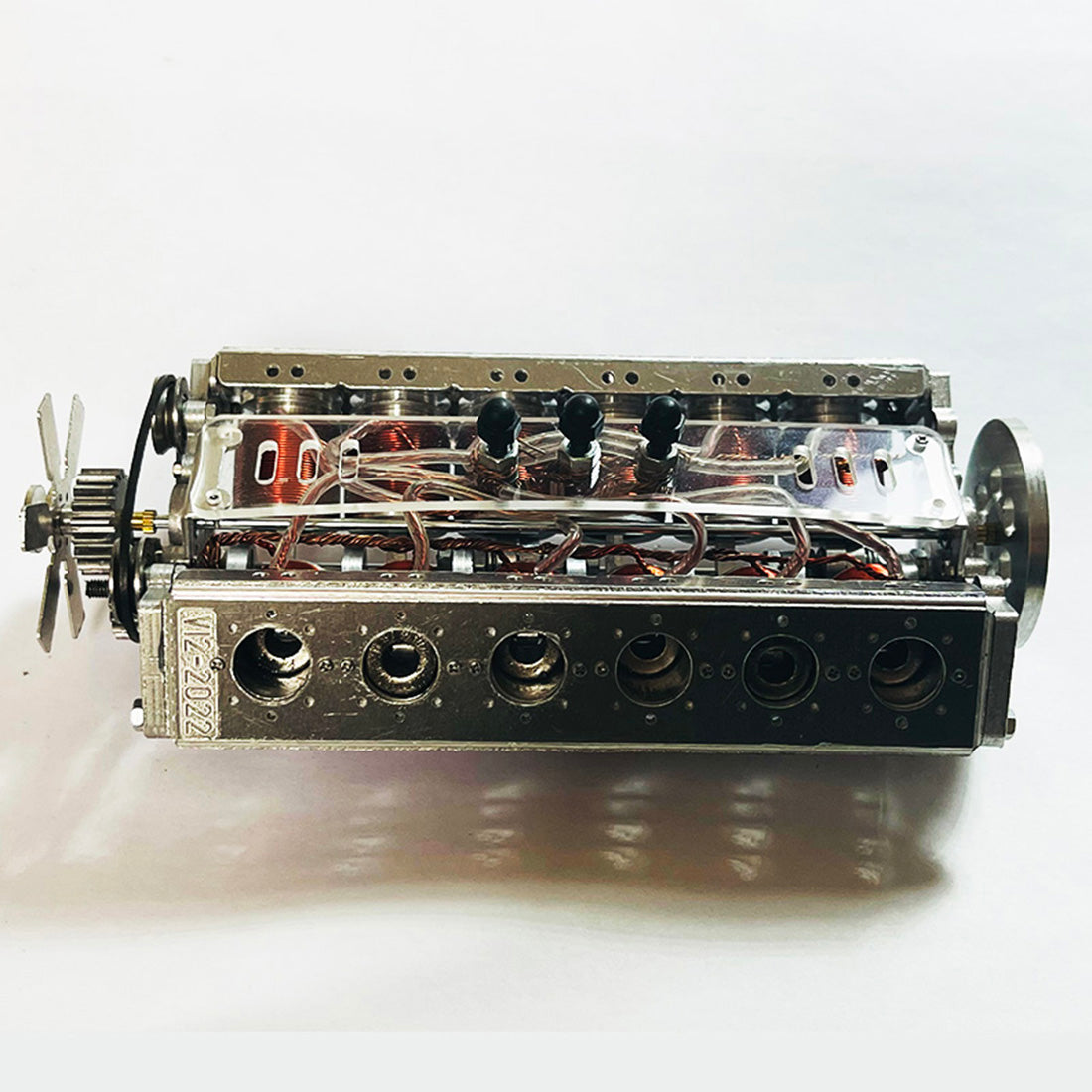 HelloWorld7-Running V12 Solenoid Engine Metal Brushless Electromagnetic Engine Model
