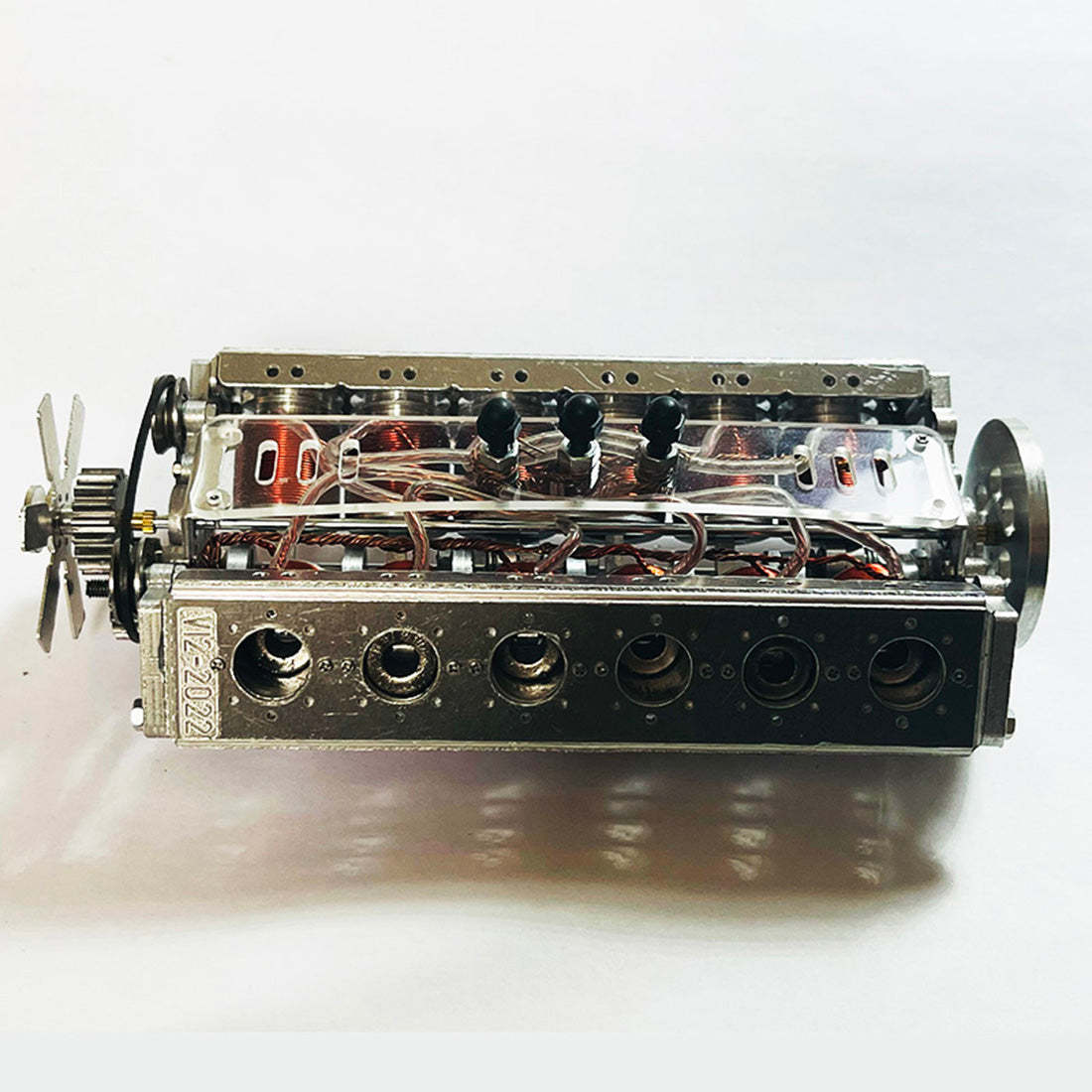 HelloWorld7-Running V12 Solenoid Engine Metal Brushless Electromagnetic Engine Model