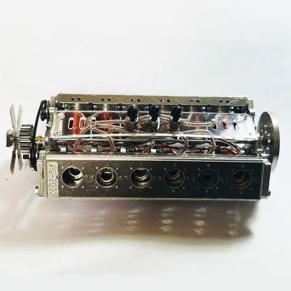 HelloWorld7-Running V12 Solenoid Engine Metal Brushless Electromagnetic Engine Model