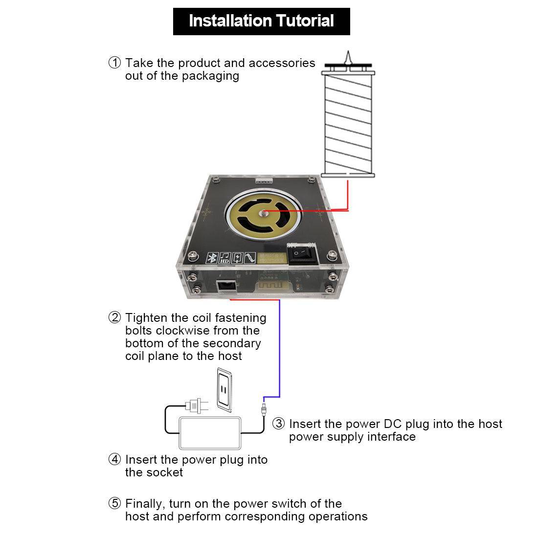 HelloWorld7-Small Bluetooth Windmill Plasma Speaker Music Tesla Coil Acrylic