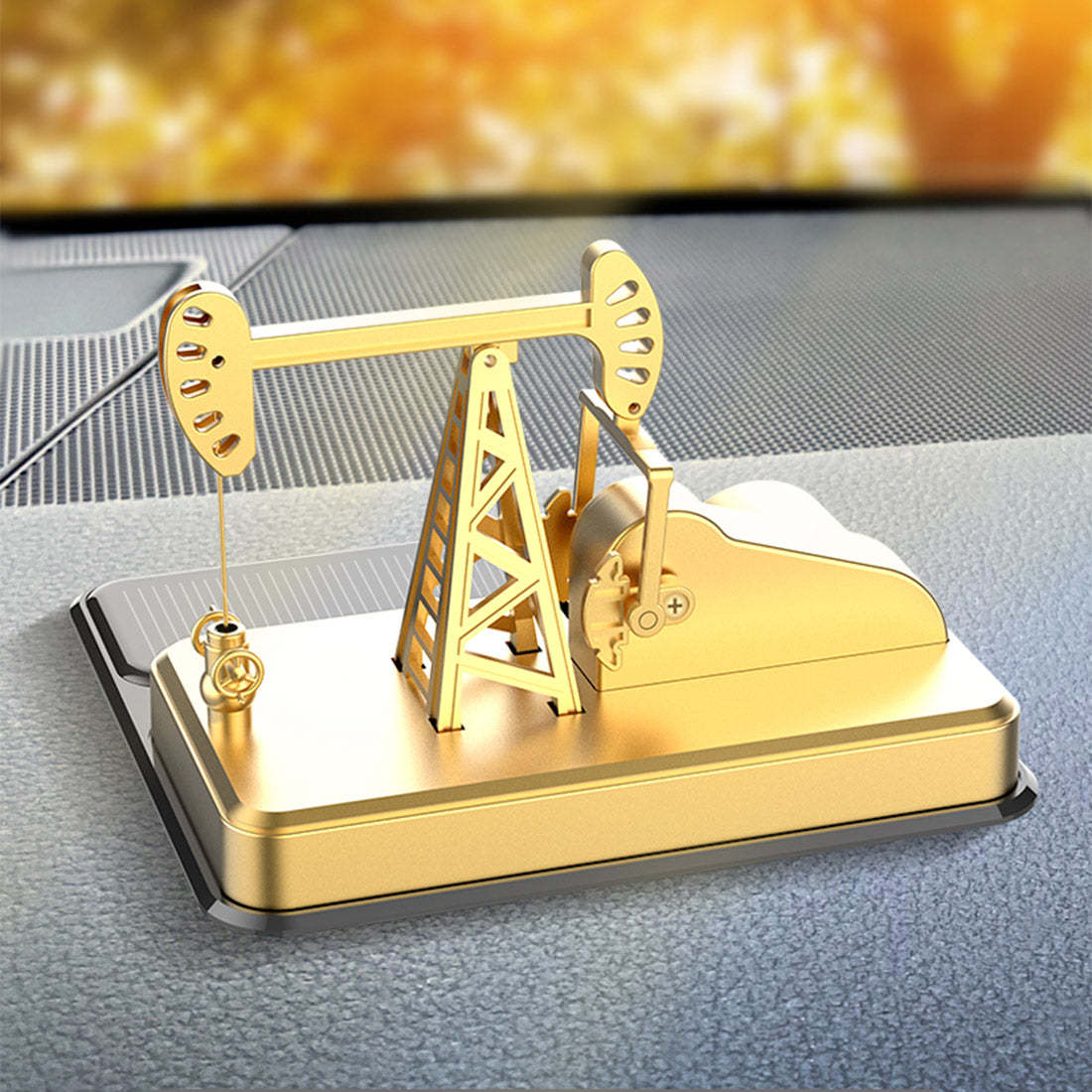 HelloWorld7-Solar Power Powered Toy Mini PumpJack Pumping Unit Model Car Diffuser