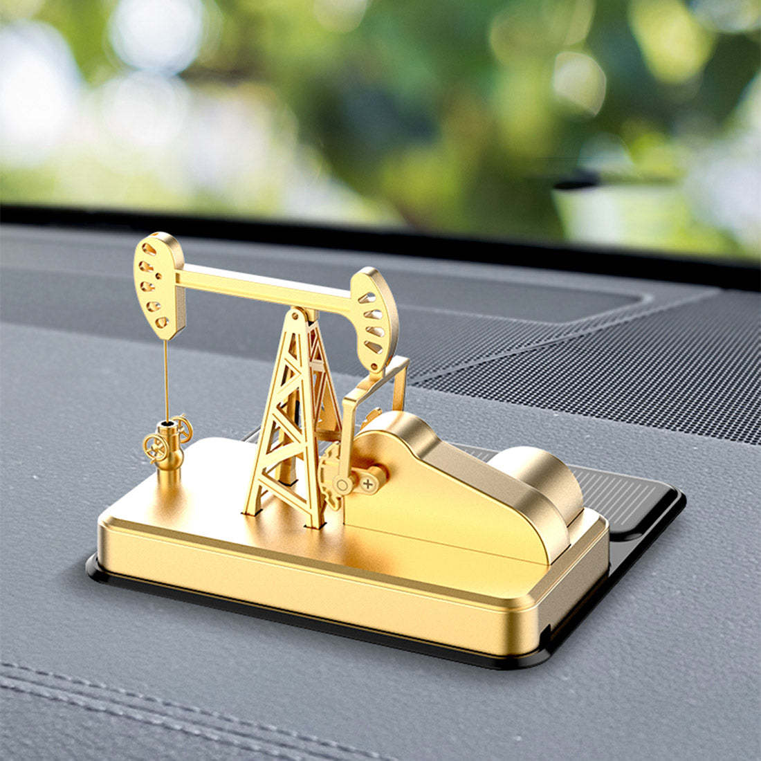 HelloWorld7-Solar Power Powered Toy Mini PumpJack Pumping Unit Model Car Diffuser