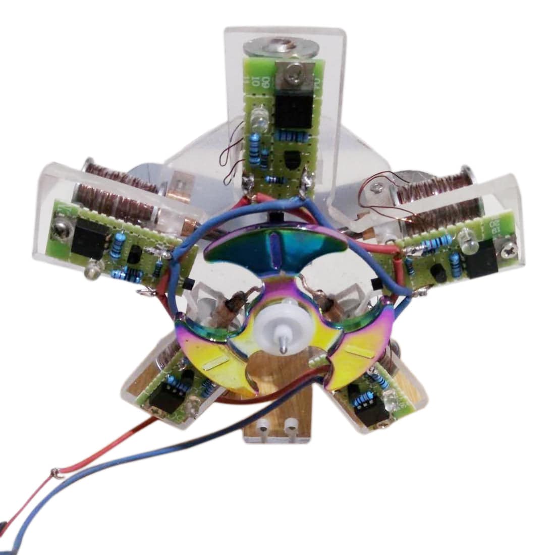 HelloWorld7-Star Shape Aircraft Head  Electromagnet Engine Model Toy Collection