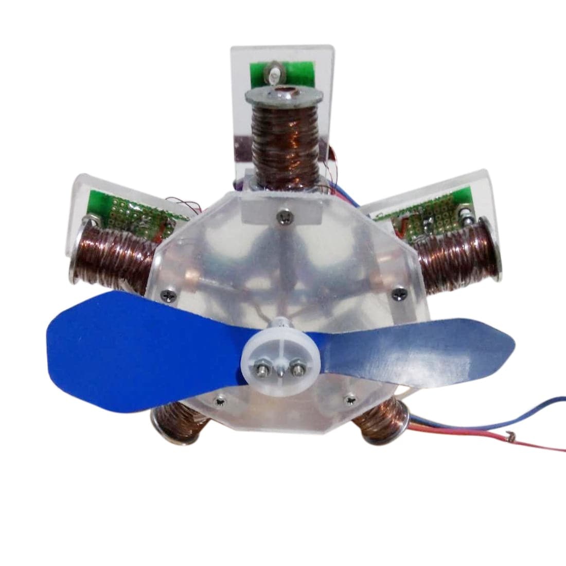 HelloWorld7-Star Shape Aircraft Head  Electromagnet Engine Model Toy Collection