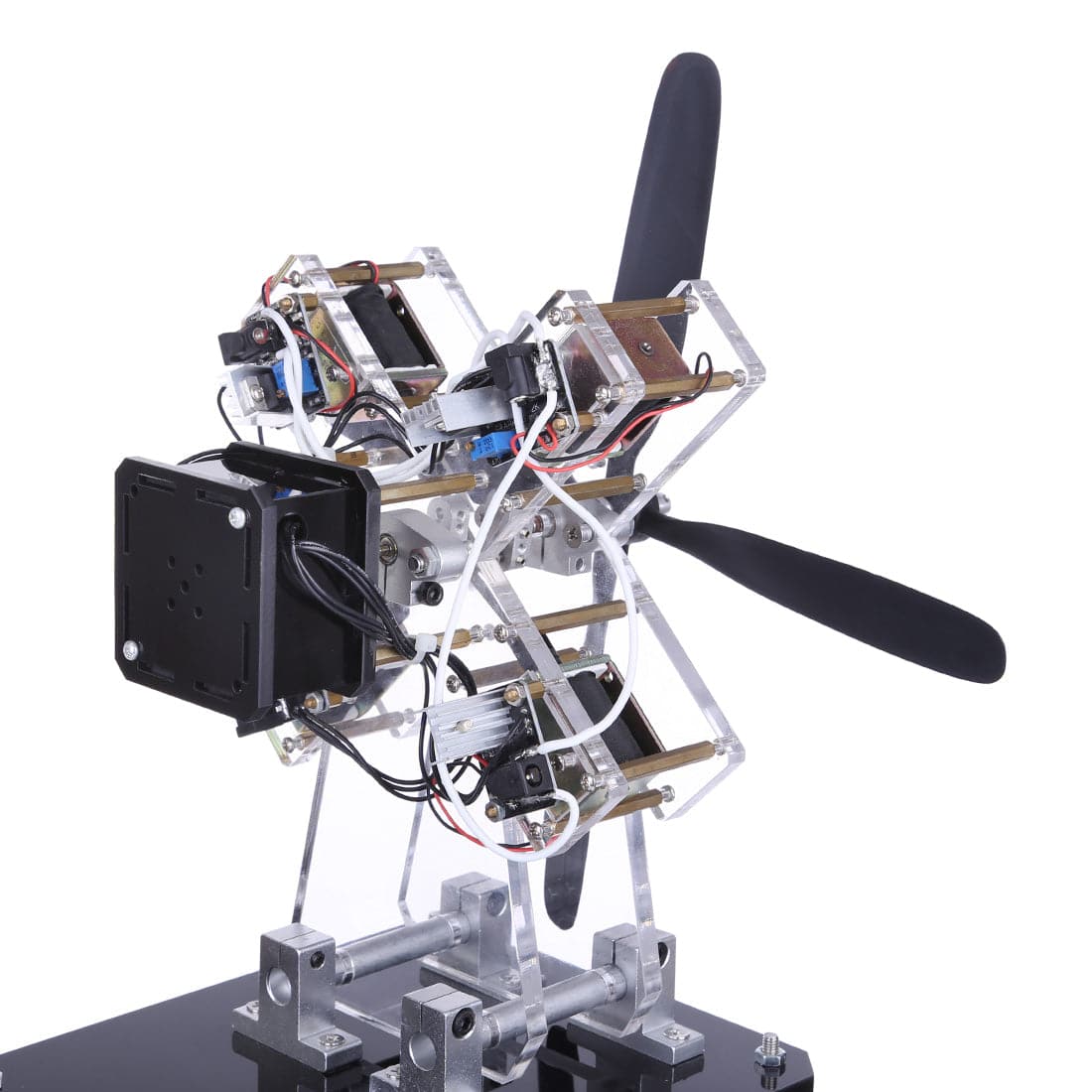 HelloWorld7-STARK-79 4-cylinder Airplane Shape Hall Sensor Engine Magnetic Engine Model