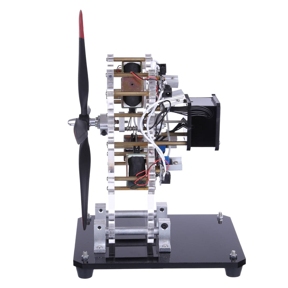 HelloWorld7-STARK-79 4-cylinder Airplane Shape Hall Sensor Engine Magnetic Engine Model