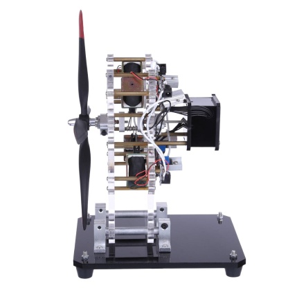 HelloWorld7-STARK-79 4-cylinder Airplane Shape Hall Sensor Engine Magnetic Engine Model