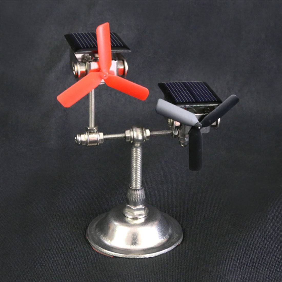 HelloWorld7-Stark Solar Powered Motor Model with 2 Windmills Science Experiment Toy