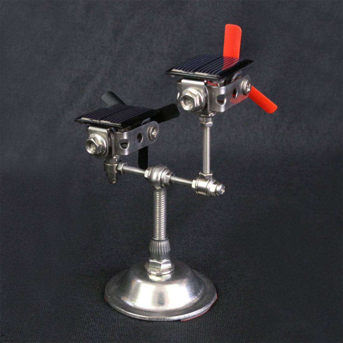 HelloWorld7-Stark Solar Powered Motor Model with 2 Windmills Science Experiment Toy