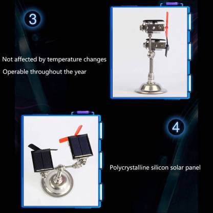 HelloWorld7-Stark Solar Powered Motor Model with 2 Windmills Science Experiment Toy