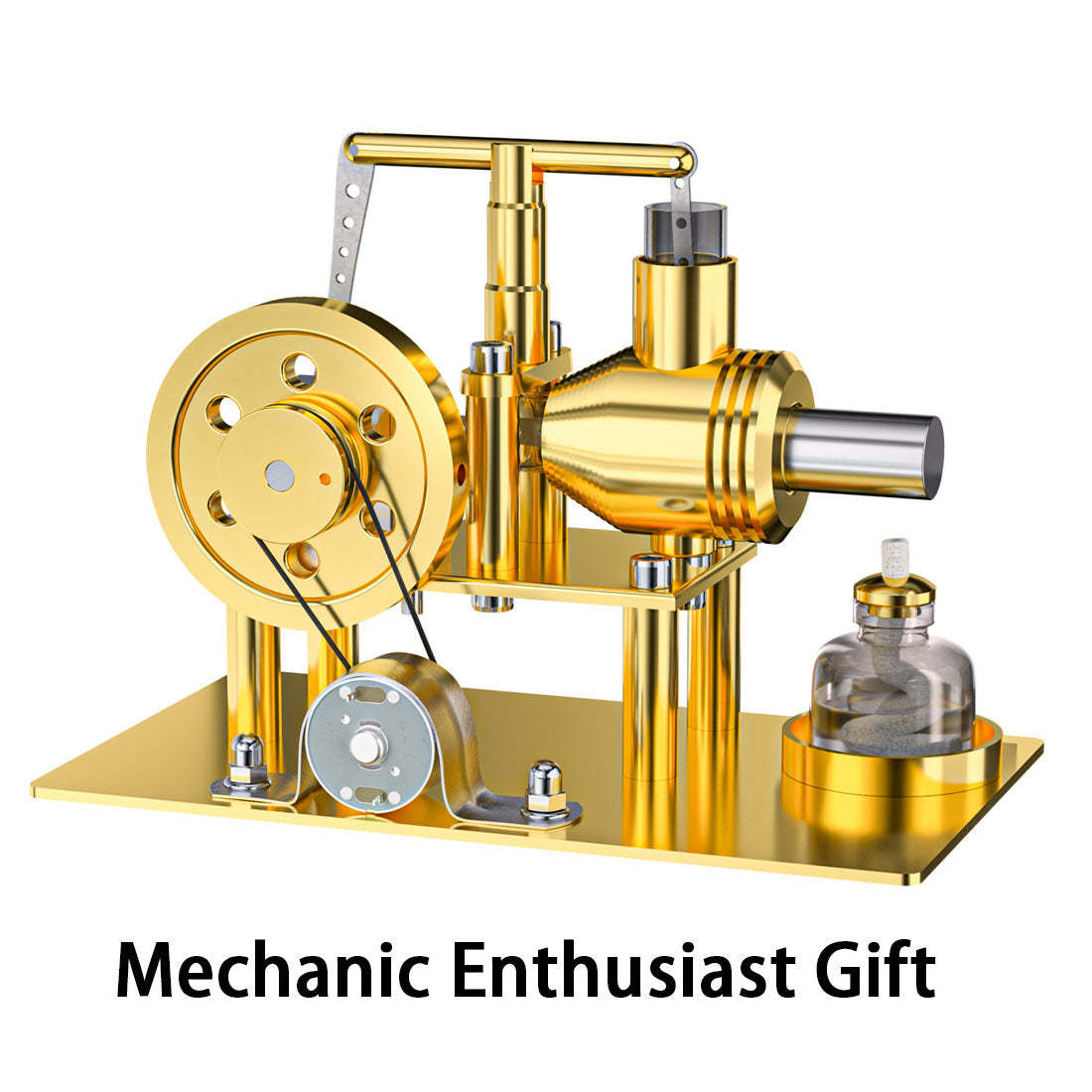 HelloWorld7-ENJOMOR DIY Hot Air Stirling Engine Model Building Kits Golden