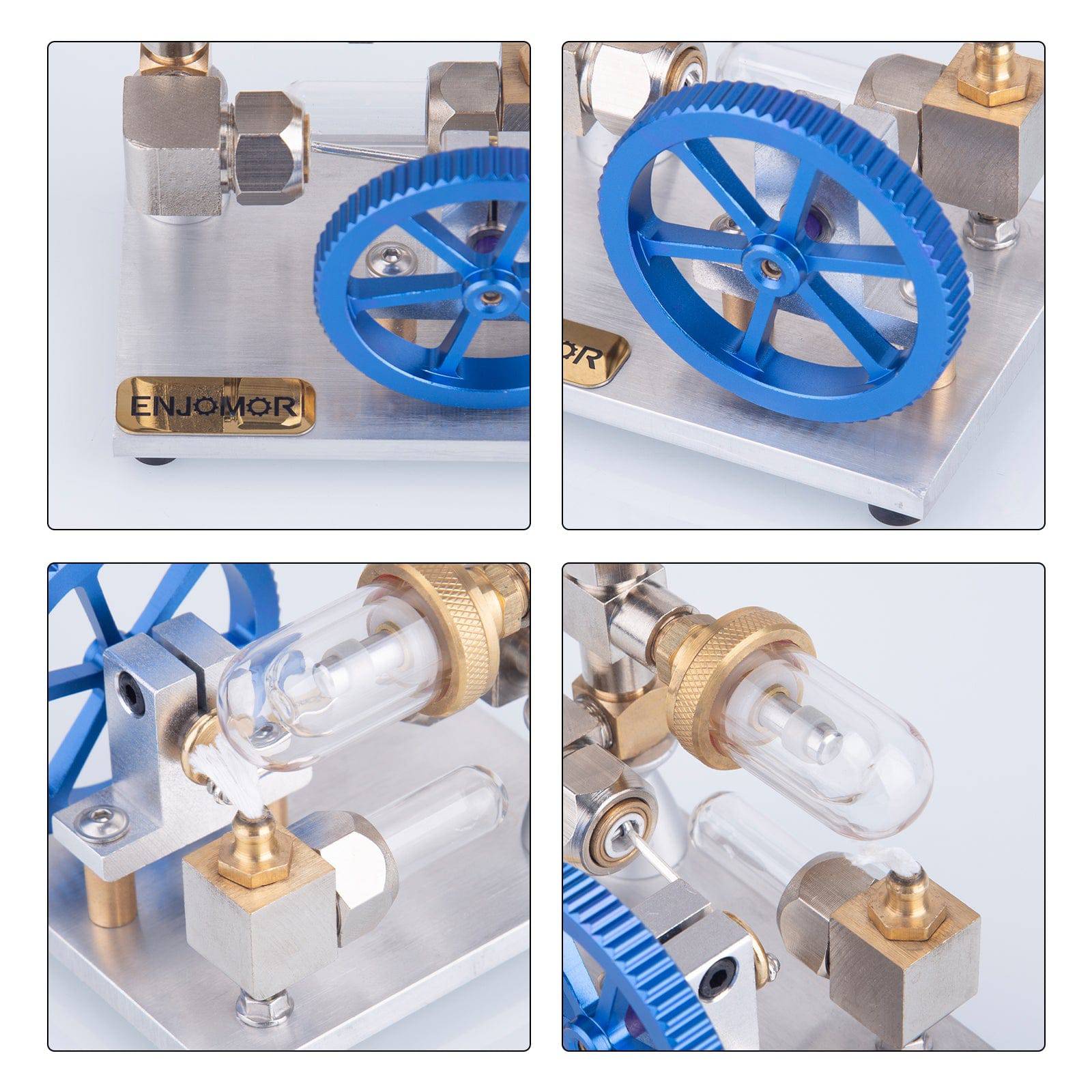 Adjustable Speed Golden Stirling Engine Model External Combustion Science Gift