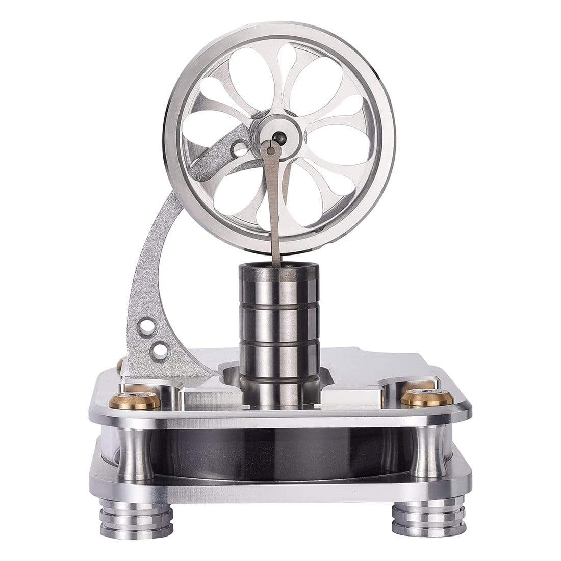 All-Metal Low Temperature Stirling Engine Model Twin Flywheel Heat Powered Physics Toy