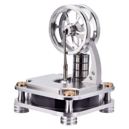 All-Metal Low Temperature Stirling Engine Model Twin Flywheel Heat Powered Physics Toy
