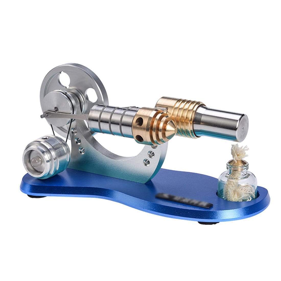 HelloWorld7-Stirling Engine Kit Mini Hot Air Motor Model Educational Toy Electricity Generator Set