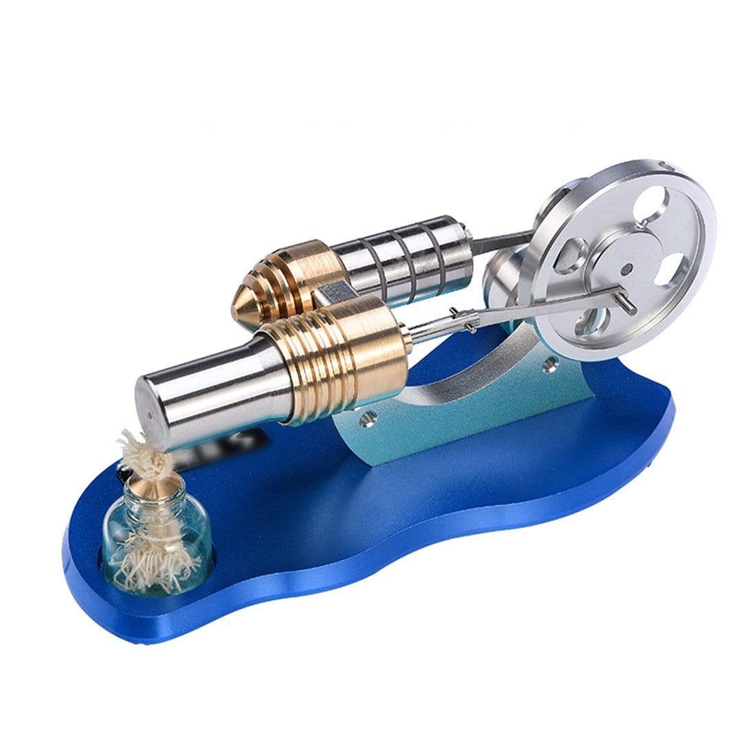 HelloWorld7-Stirling Engine Kit Mini Hot Air Motor Model Educational Toy Electricity Generator Set