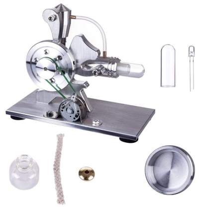 Metal Stirling Engine Generator Model with LED Light Physics Science Gift-helloworld7