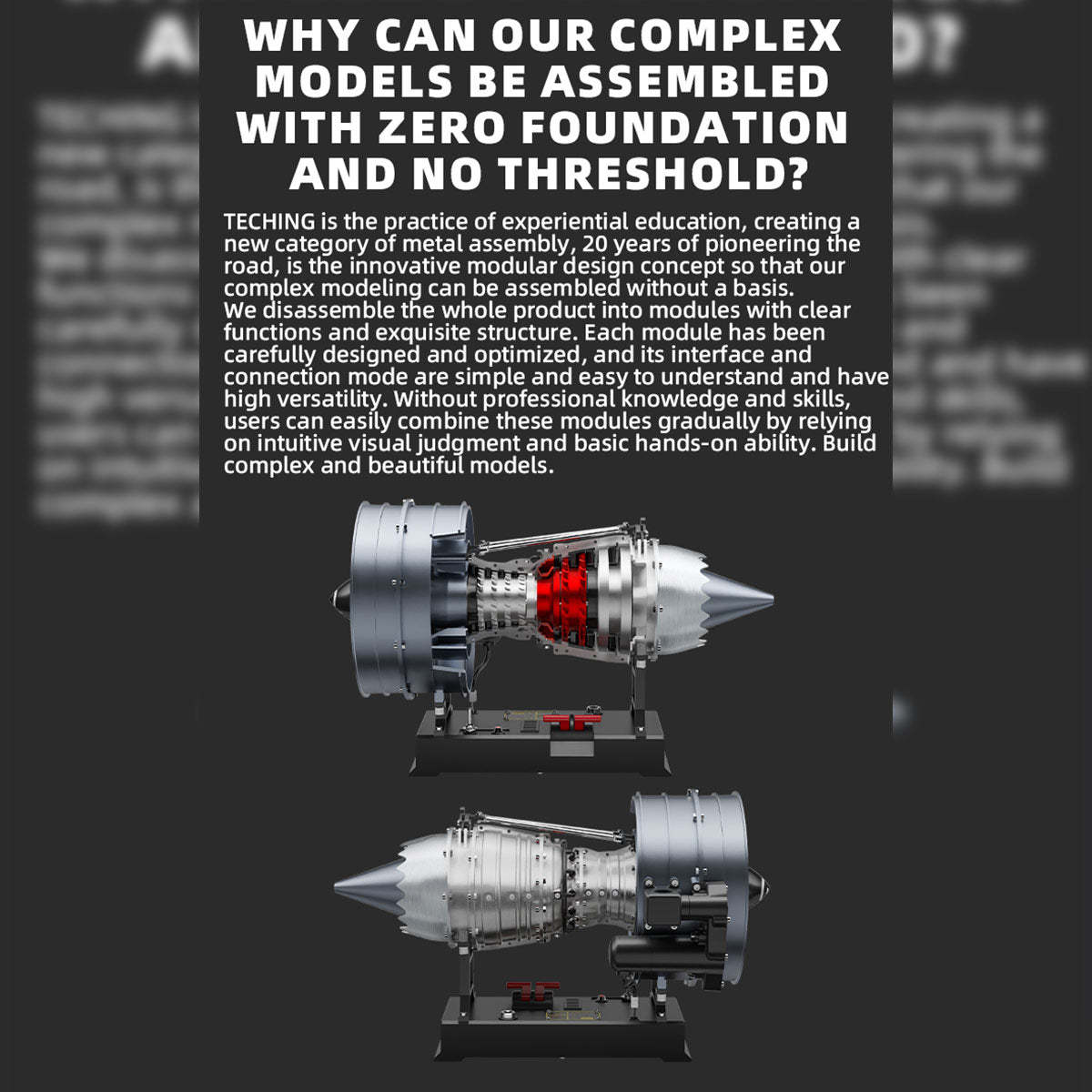 TECHING 1/12 Scale Dual Spool Cutaway Turbofan Engine Model Kits Build your Own Jet Engine Kit That Runs 300+pcs DM121-helloworld7