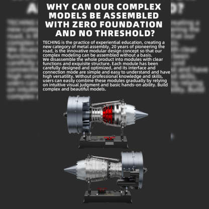 TECHING 1/12 Scale Dual Spool Cutaway Turbofan Engine Model Kits Build your Own Jet Engine Kit That Runs 300+pcs DM121-helloworld7