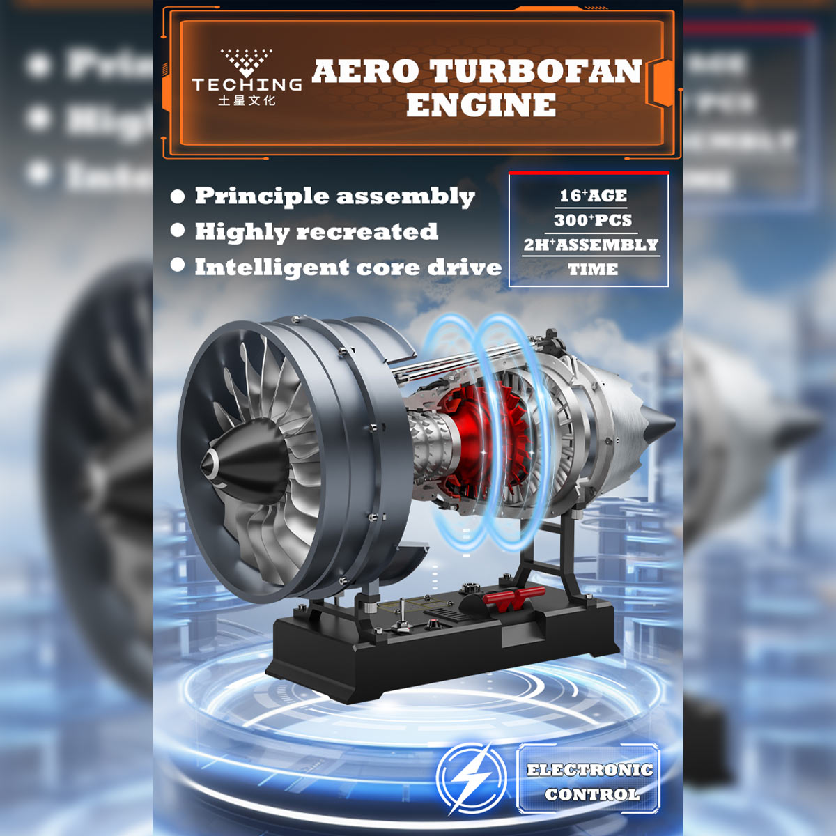 TECHING 1/12 Scale Dual Spool Cutaway Turbofan Engine Model Kits Build your Own Jet Engine Kit That Runs 300+pcs DM121-helloworld7