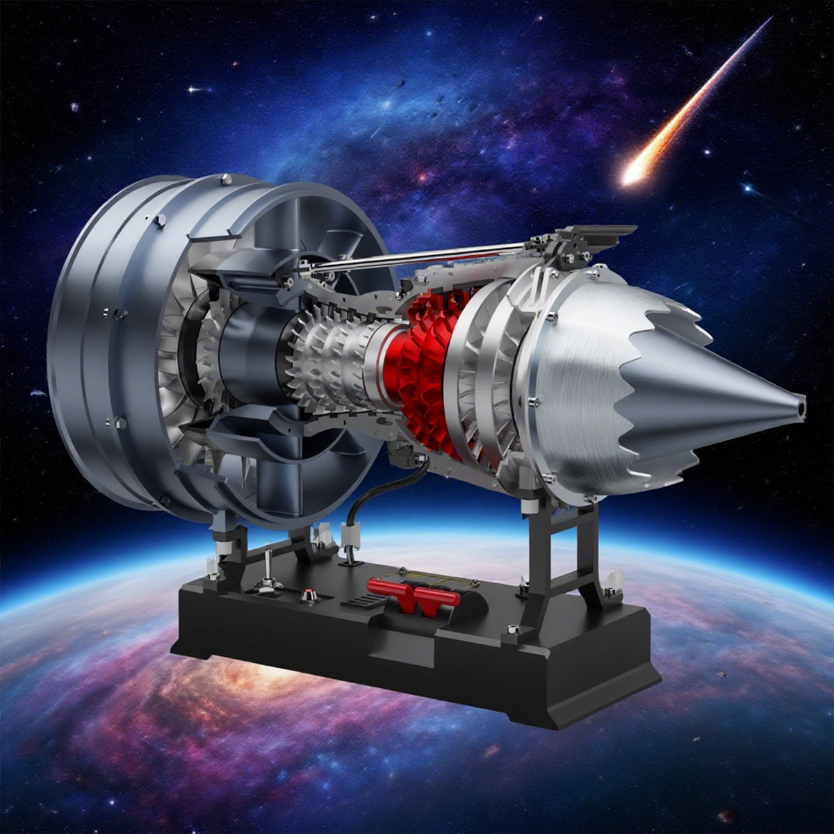 TECHING 1/12 Scale Dual Spool Cutaway Turbofan Engine Model Kits Build your Own Jet Engine Kit That Runs 300+pcs DM121-helloworld7