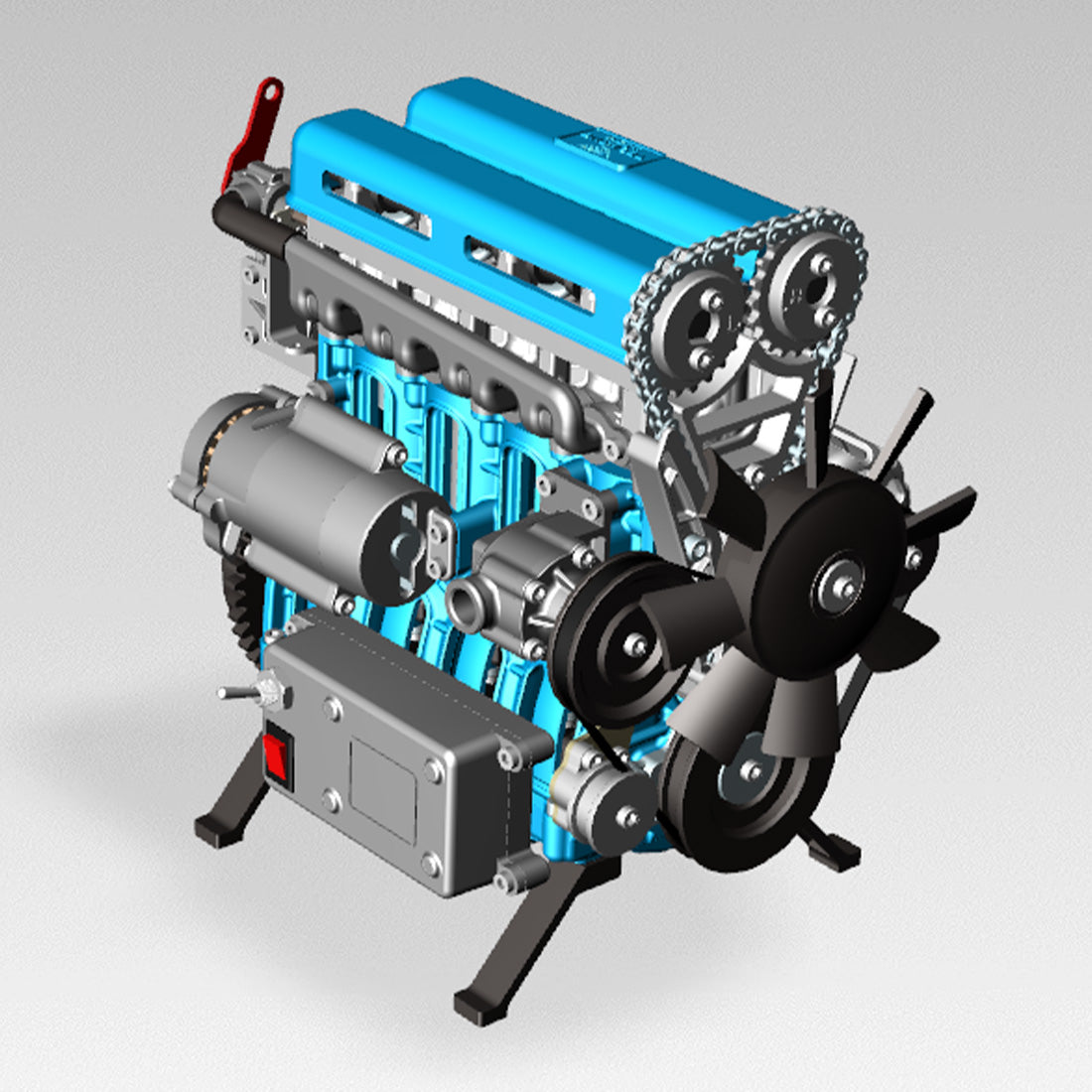 TECHING DM111 DIY 4-Cylinder Turbocharged Engine Model Kit – All-Metal STEM Gift-helloworld7