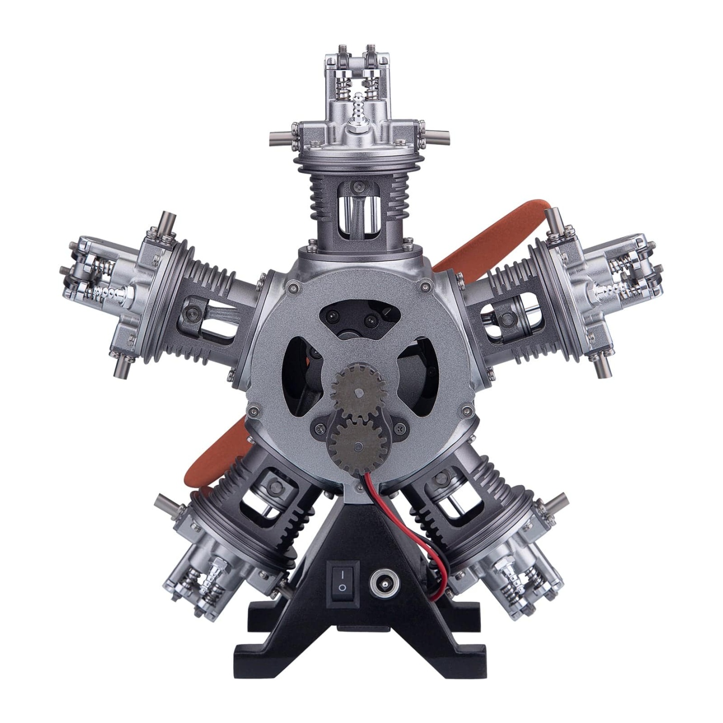 TECHING 1/6 Scale 5-Cylinder Radial Engine Model Kit Metal DIY Assembly Electric Motor STEM Gift-helloworld7