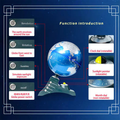 HelloWorld7-Teching Multifunctional Auto-Spinning Illuminated World Globe for Kids with Stand
