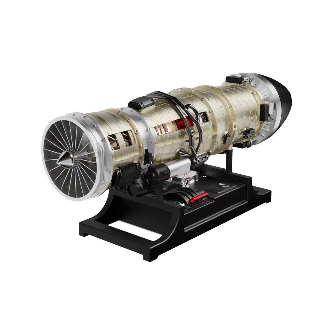 TECHING DM135 1/10 Scale Metal Turbofan Engine Model Kit Working Fighter Jet Engine 600+ PCS-helloworld7