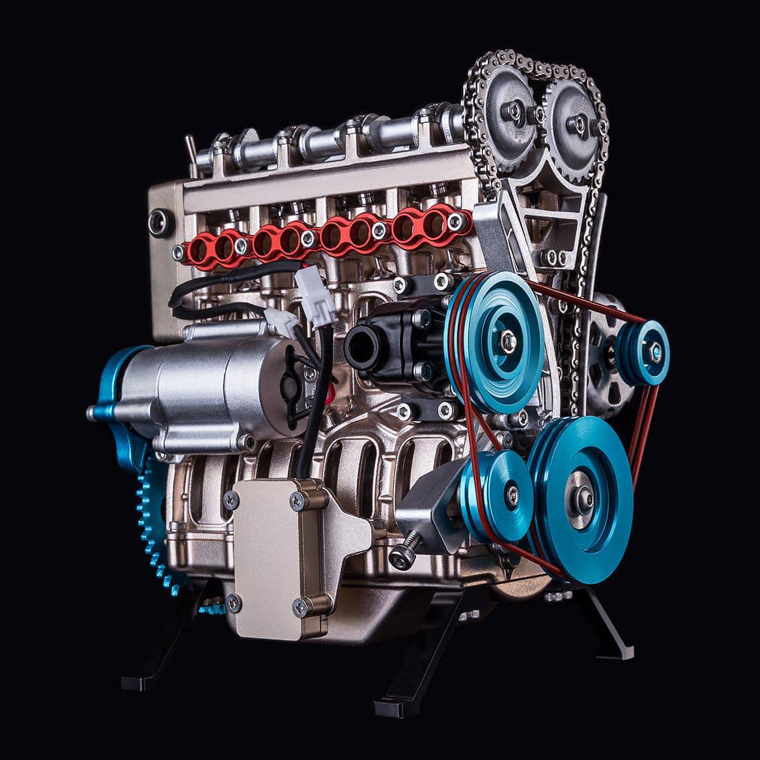 Teching DM13 Full Metal Inline 4 Cylinder Car Engine Assembly Model Kit-helloworld7