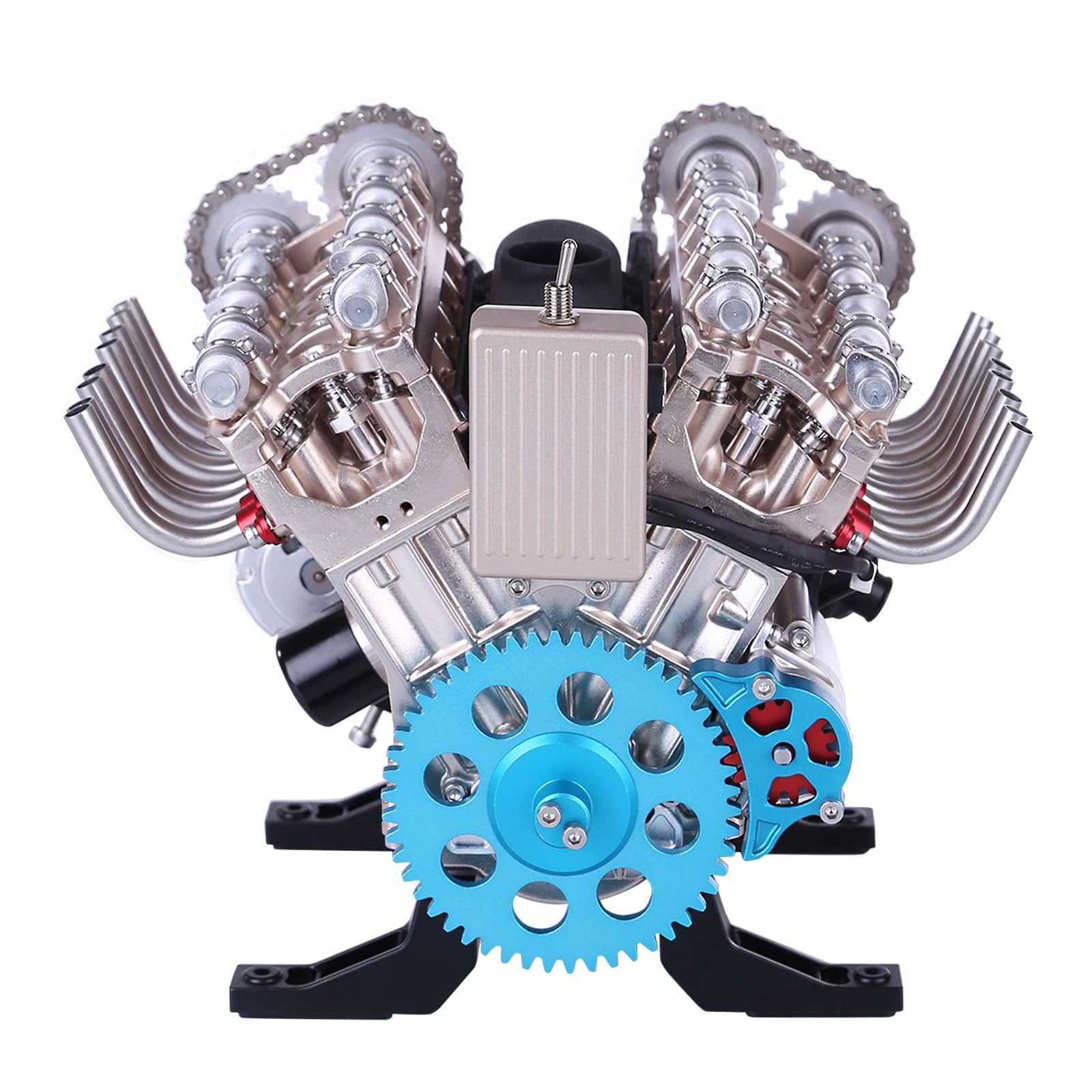 Teching V8 Mechanical Metal Assembly DIY Car Engine Model Kit (500+ Pcs)-helloworld7