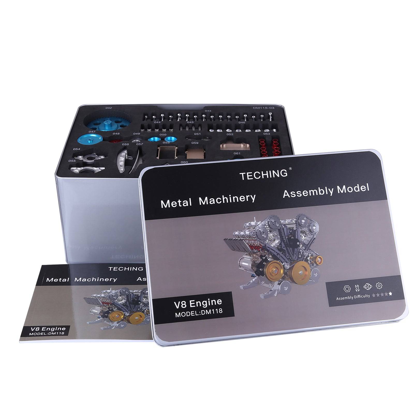Teching V8 Mechanical Metal Assembly DIY Car Engine Model Kit (500+ Pcs)-helloworld7