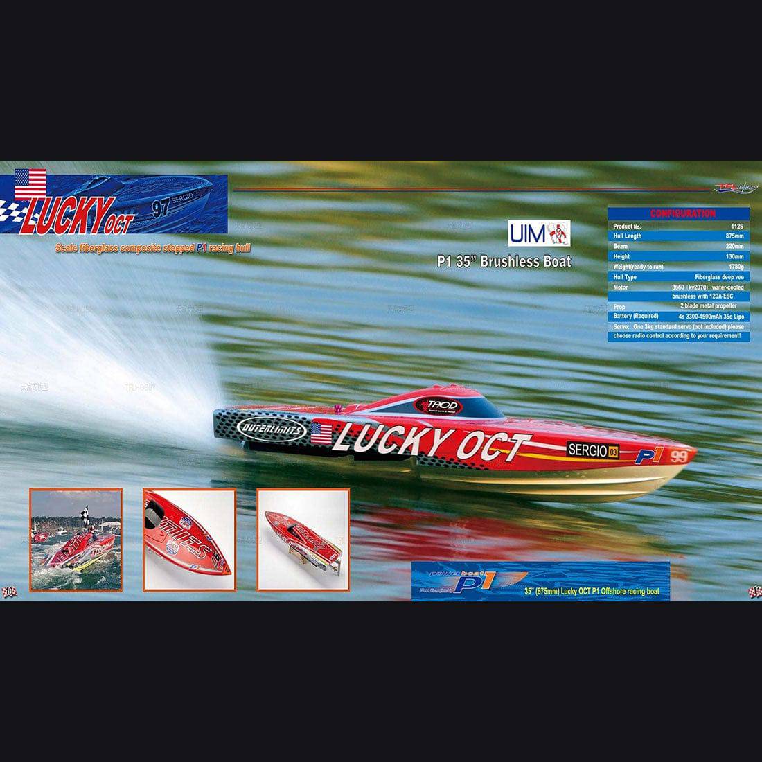 TFL 1126 Patron Saint 88cm Outerlimits ARTR RC Racing Boat High Speed Fiberglass Deep V Hull with SSS Brushless Motor for Adults-helloworld7