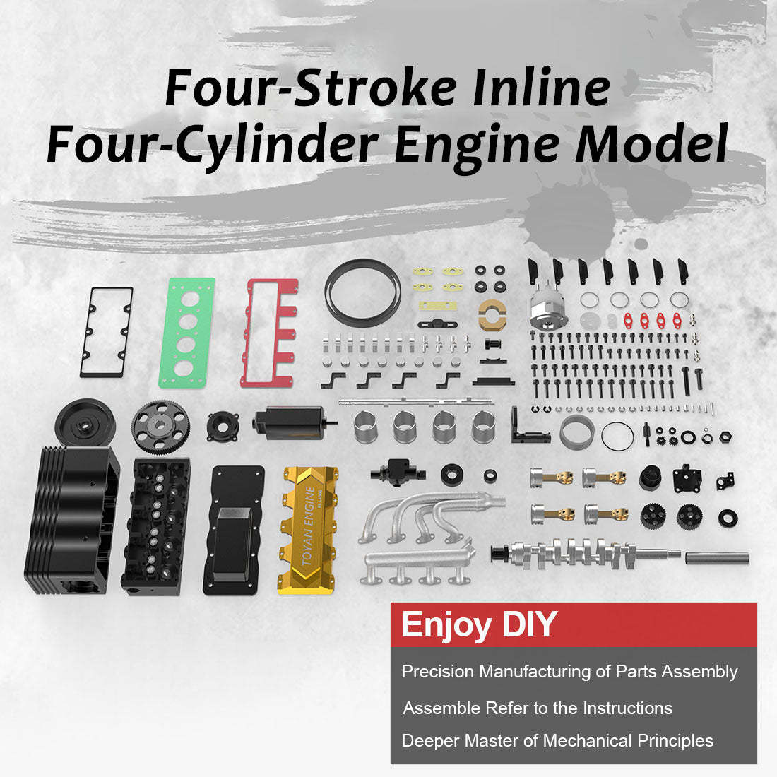 TOYAN FS-L400 14cc Inline 4 Cylinder 4 Stroke Nitro Engine DIY Assembly Kit-helloworld7