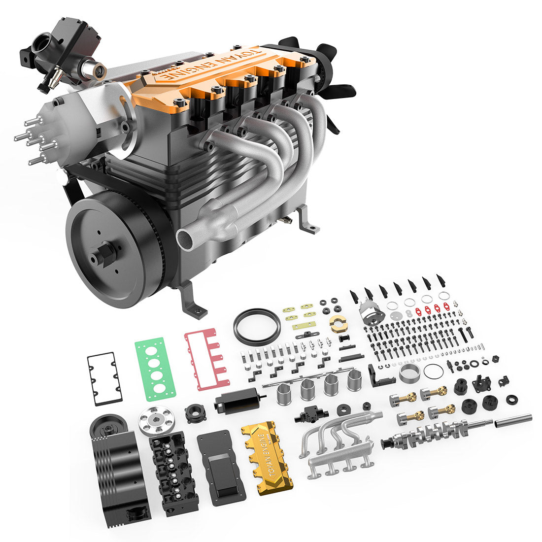 TOYAN FS-L400 14cc Inline 4 Cylinder 4 Stroke Nitro Engine DIY Assembly Kit-helloworld7