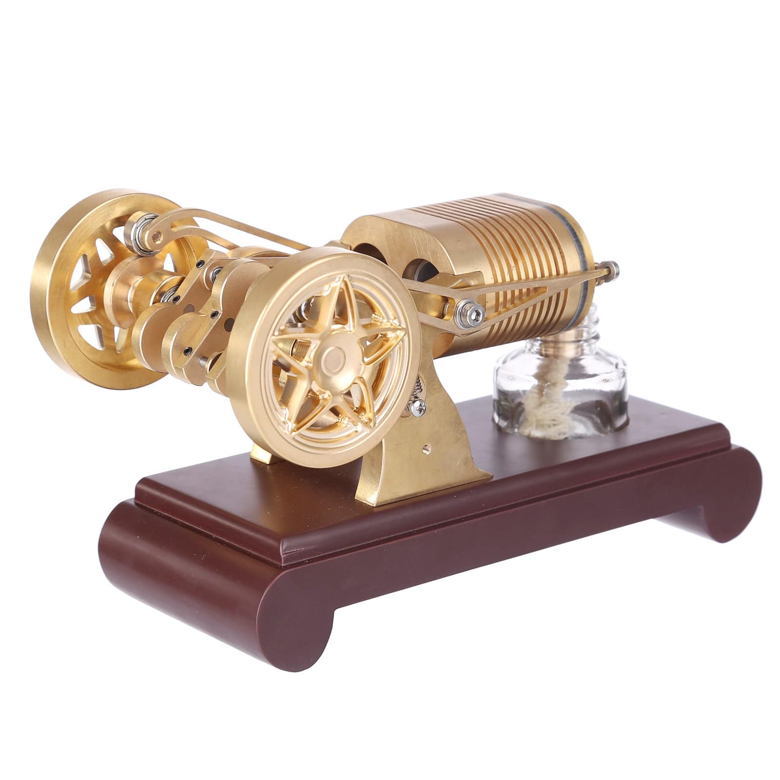 Brass Two-Cylinder Flame Licker Vacuum Engine Model Gift