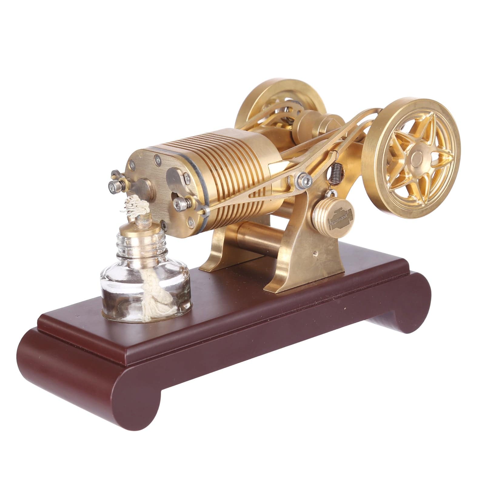 Brass Two-Cylinder Flame Licker Vacuum Engine Model Gift