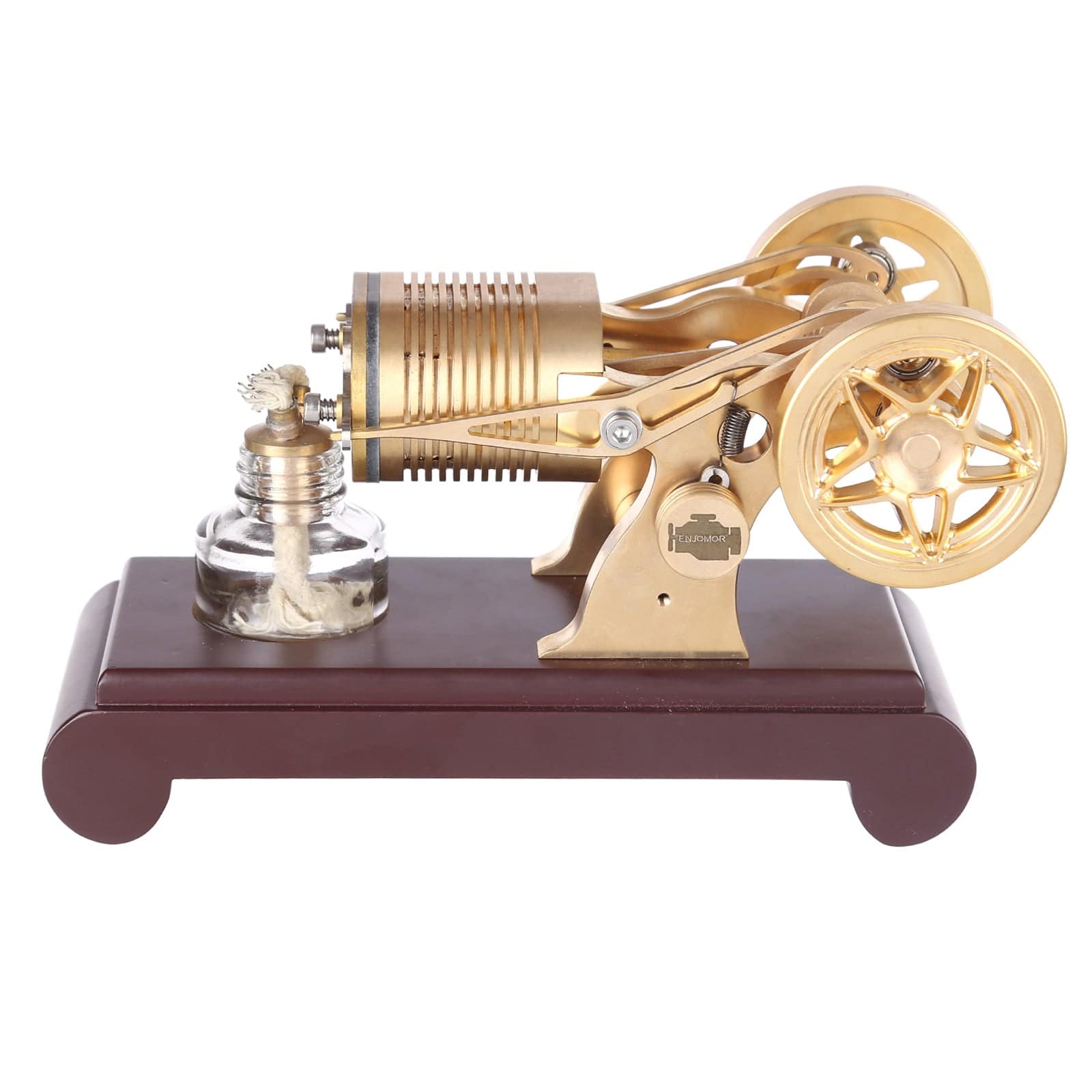 Brass Two-Cylinder Flame Licker Vacuum Engine Model Gift