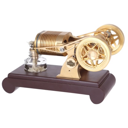 Brass Two-Cylinder Flame Licker Vacuum Engine Model Gift