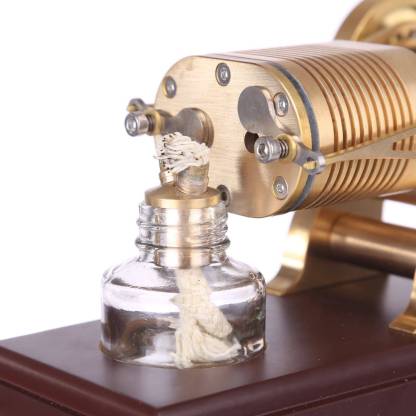 Brass Two-Cylinder Flame Licker Vacuum Engine Model Gift