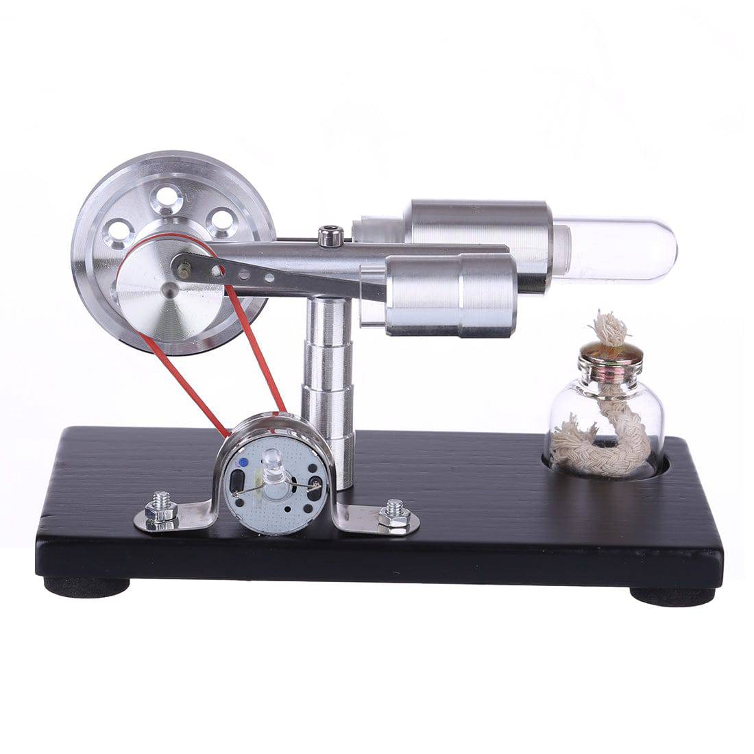 Gamma Type Stirling Engine Generator DIY Kit with Voltage Display and LED Light String-helloworld7