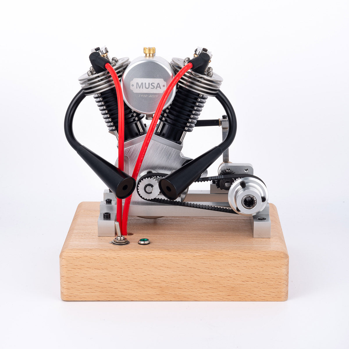 HelloWorld7-MUSA Hoglet Mini V-twin Engine V2 Gasoline 4-Stroke Engine Motorcycle With Kickstarter