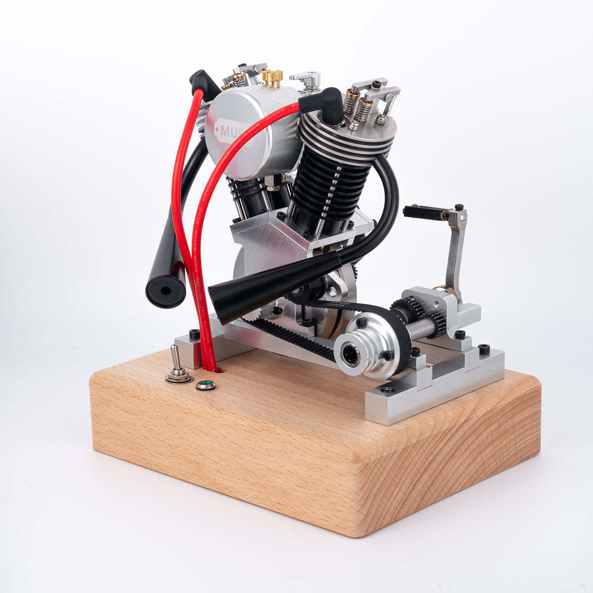 HelloWorld7-MUSA Hoglet Mini V-twin Engine V2 Gasoline 4-Stroke Engine Motorcycle With Kickstarter