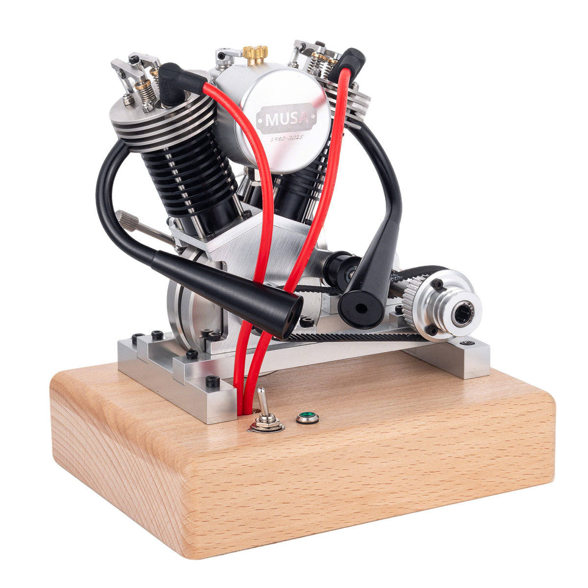 HelloWorld7-MUSA Hoglet Mini V-twin Engine V2 Gasoline 4-Stroke Engine Motorcycle With Kickstarter