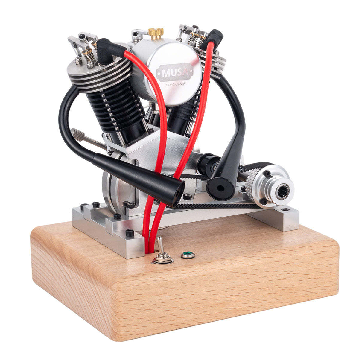 HelloWorld7-MUSA Hoglet Mini V-twin Engine V2 Gasoline 4-Stroke Engine Motorcycle With Kickstarter