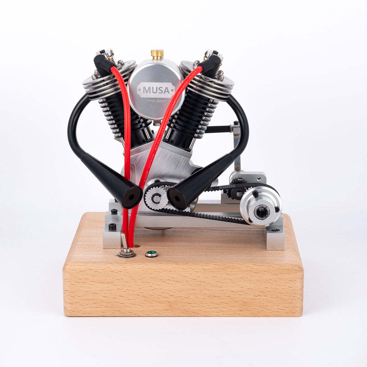 HelloWorld7-MUSA Hoglet Mini V-twin Engine V2 Gasoline 4-Stroke Engine Motorcycle With Kickstarter